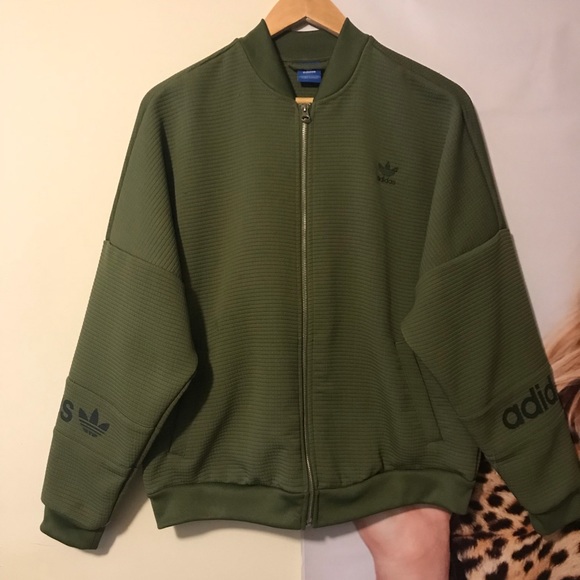 adidas olive green bomber jacket